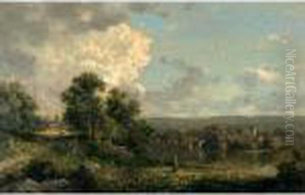 On The Housatonic River, Connecticut Oil Painting by David Johnson