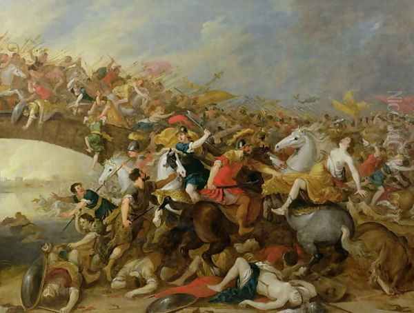 The Battle between the Amazons and the Greeks Oil Painting by Pauwel Casteels