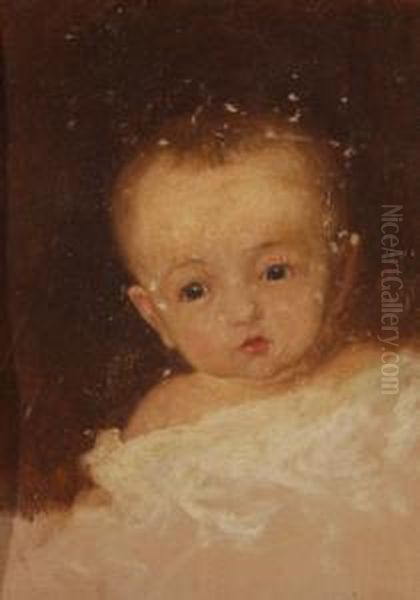 Portrait Of A Baby Oil Painting by Eastman Johnson