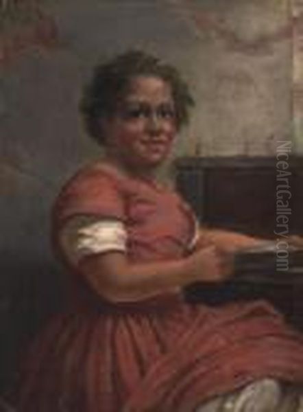 Hannah Oil Painting by Eastman Johnson