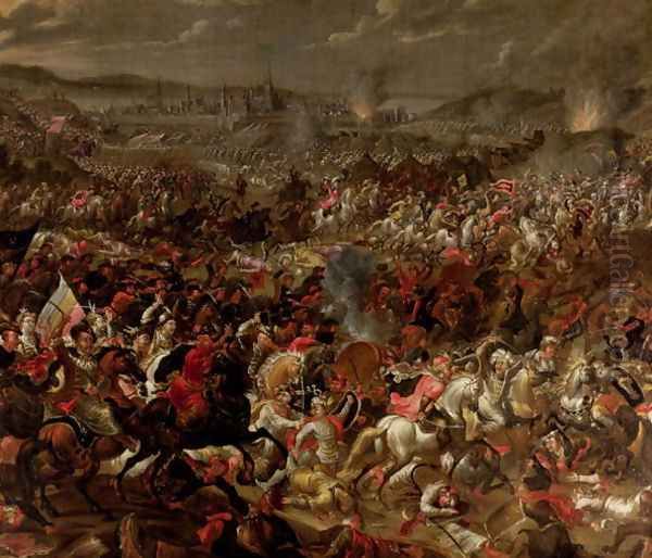 The Battle of Vienna, after 1683 Oil Painting by Pauwel Casteels