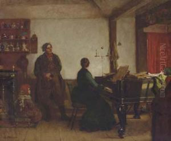 Play Me A Tune Oil Painting by Eastman Johnson