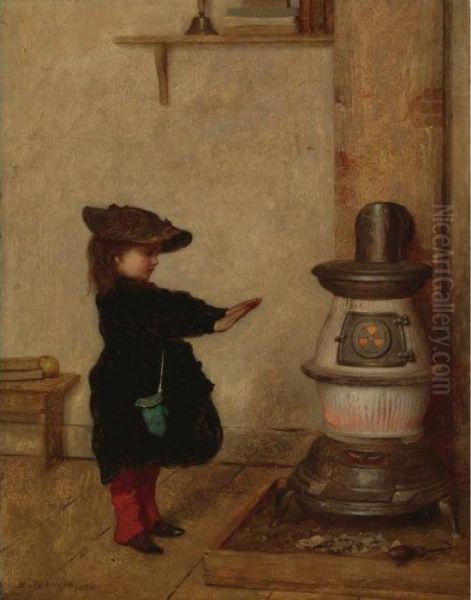 Warming Her Hands Oil Painting by Eastman Johnson