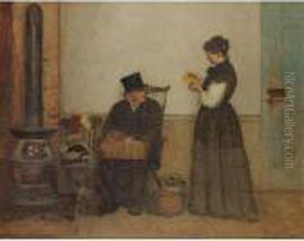 The Peddler (nantucket) Oil Painting by Eastman Johnson