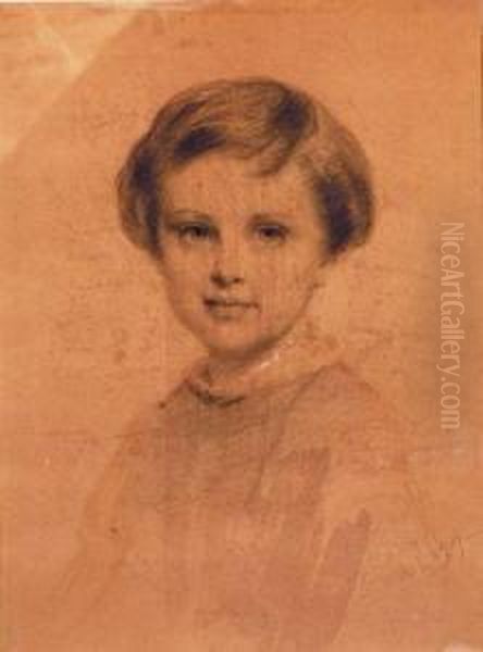 Portrait Of Eugene Leutze As A Child Oil Painting by Eastman Johnson