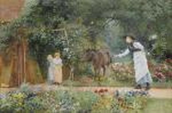 Catching The Pony Oil Painting by Edward Killingworth Johnson