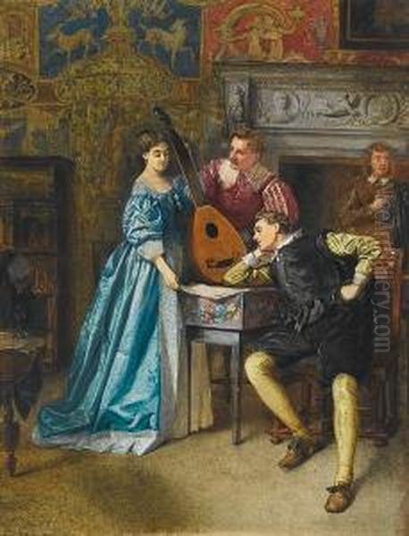 The Music Party Oil Painting by Edward Killingworth Johnson