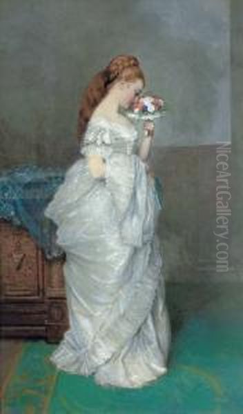 The Posy Oil Painting by Edward Killingworth Johnson