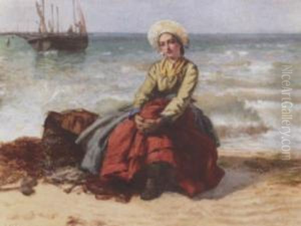 Breton Fisher Girl Oil Painting by Edward Killingworth Johnson