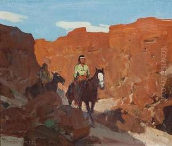 Canyon Country Oil Painting by Frank Tenney Johnson