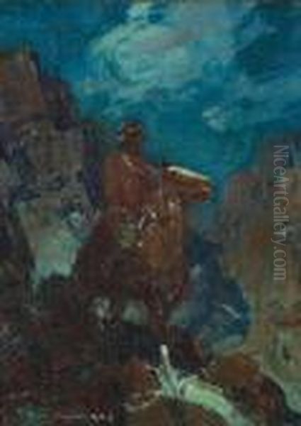 A Navajo Oil Painting by Frank Tenney Johnson