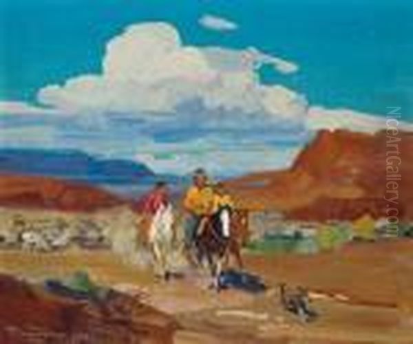 Navajoland Oil Painting by Frank Tenney Johnson