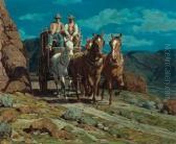 The Stage Coach Oil Painting by Frank Tenney Johnson