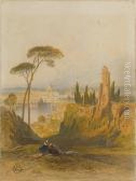 Rome From The Campagna Oil Painting by Harry John Johnson