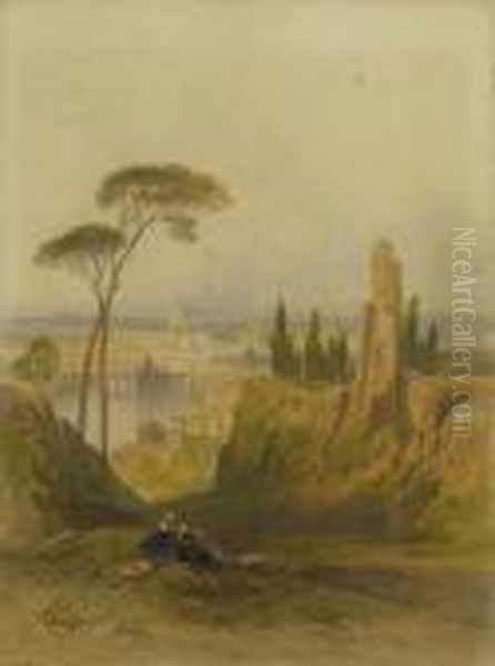 A Distant View Of Rome' Oil Painting by Harry John Johnson