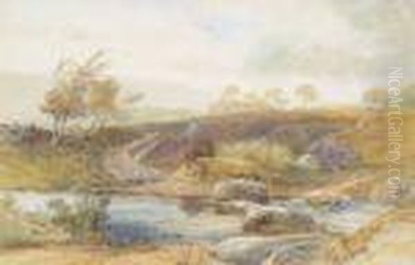 Ford Atash Crossing, Dartmoor Oil Painting by Harry John Johnson