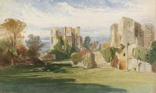 A View Of Kenilworth Castle, Warwickshire, From The Tiltyard Oil Painting by Harry John Johnson