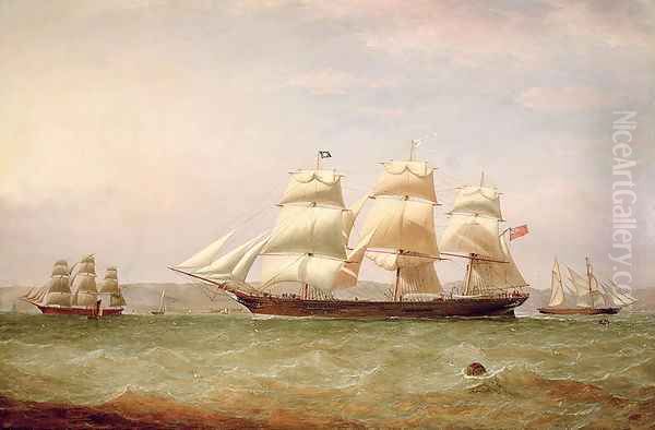 The Medium Clipper, 'John Lidget', off Greenock, 1862 Oil Painting by William Clark