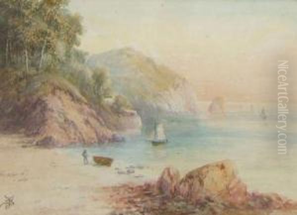 A Coastal Bay Oil Painting by Sidney Yates Johnson