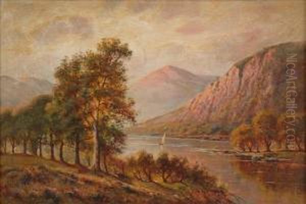 Golden Sunset Oil Painting by Sidney Yates Johnson