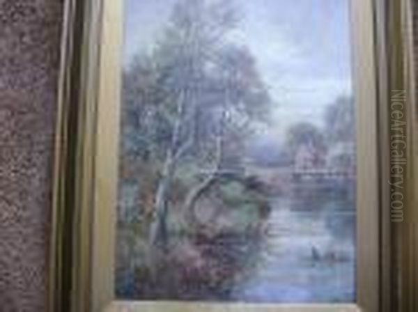 River Landscape Oil Painting by Sidney Yates Johnson