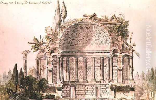 Architectural drawing for mausoleum for Frederick, Prince of Wales (1707-51), c.1751 Oil Painting by Sir William Chambers