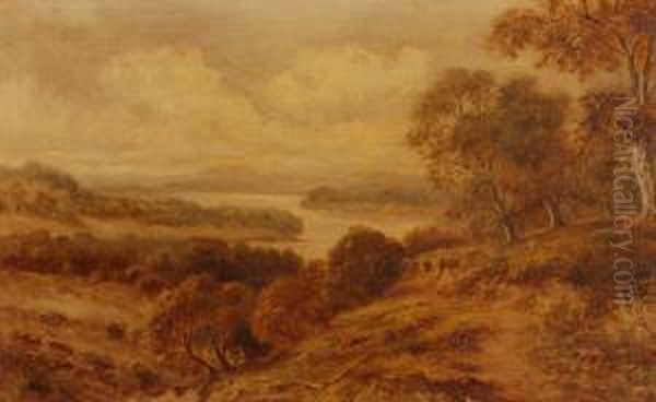 Landscape View In Monmouthshire Oil Painting by Sidney Yates Johnson