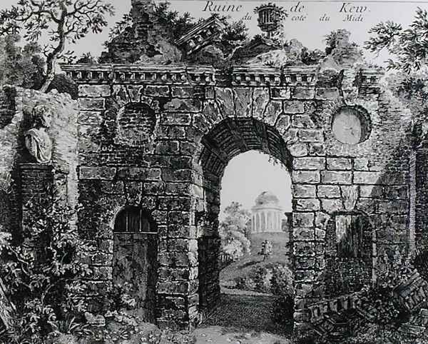 Ruins in the middle of Kew Gardens, from 'The Garden and Buildings at Kew in Surry', 1763 Oil Painting by Sir William Chambers