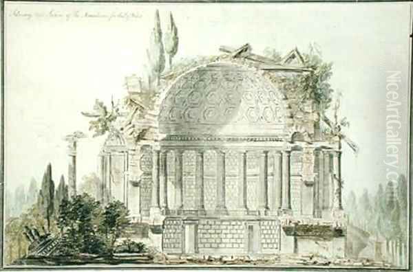 Design for a Ruined Mausoleum for the Prince of Wales Oil Painting by Sir William Chambers