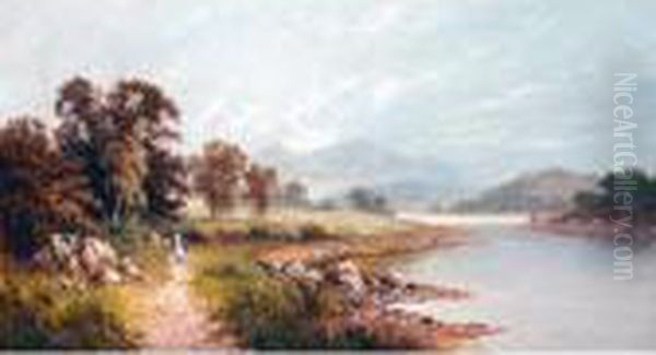 River Landscape Oil Painting by Sidney Yates Johnson