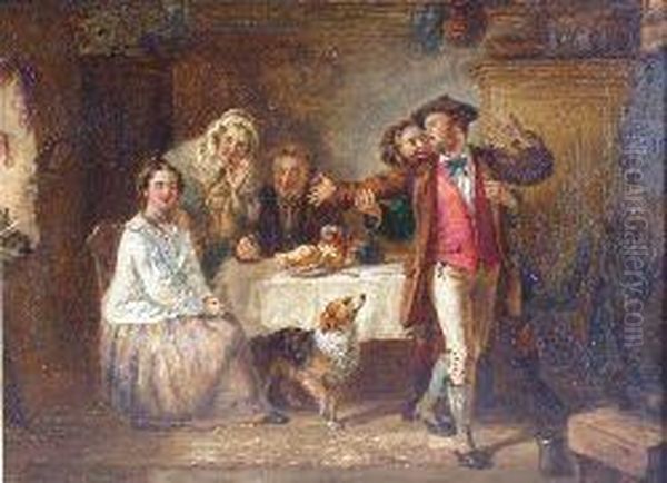 The Unwelcome Suitor Oil Painting by Alexander Johnston