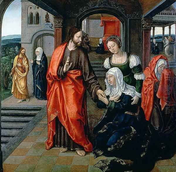 Christ taking Leave of his Mother Oil Painting by Jan van II Coninxloo