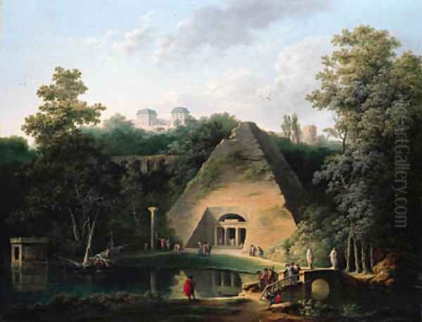 The Pyramid at the Chateau de Maupertuis Oil Painting by Claude Louis Chatelet