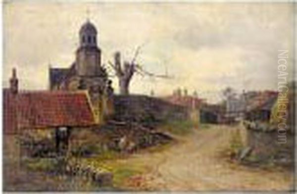 Leuchars Church Oil Painting by George Whitton Johnstone