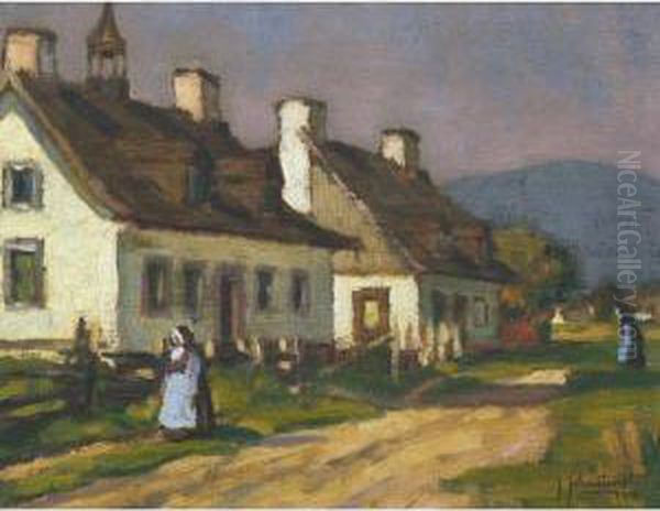 The School House At Joachim Oil Painting by John Young Johnstone