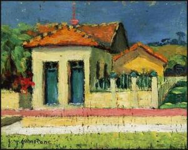 Country Villa Oil Painting by John Young Johnstone