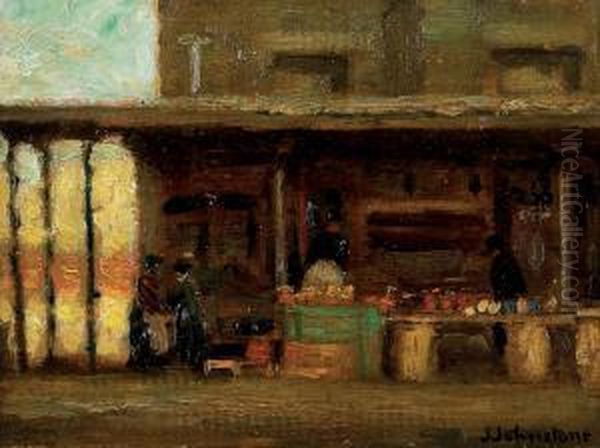 Bonsecour Market, Montreal Oil Painting by John Young Johnstone