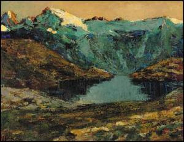 Lake Luzerne Oil Painting by John Young Johnstone