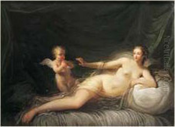 Venus Et Cupidon Oil Painting by Nicolas Rene Jollain