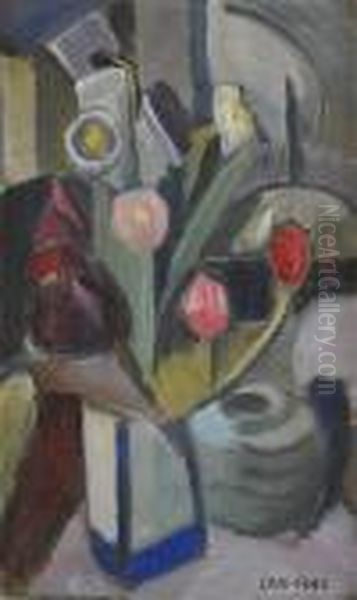 Blomsterstilleben Oil Painting by John Jon-And