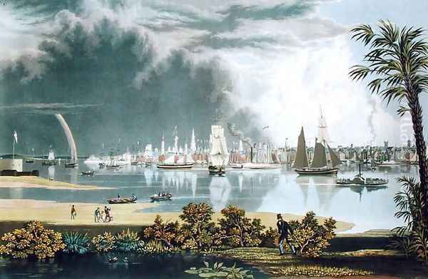 The City of Charleston 1838 Oil Painting by George Cooke