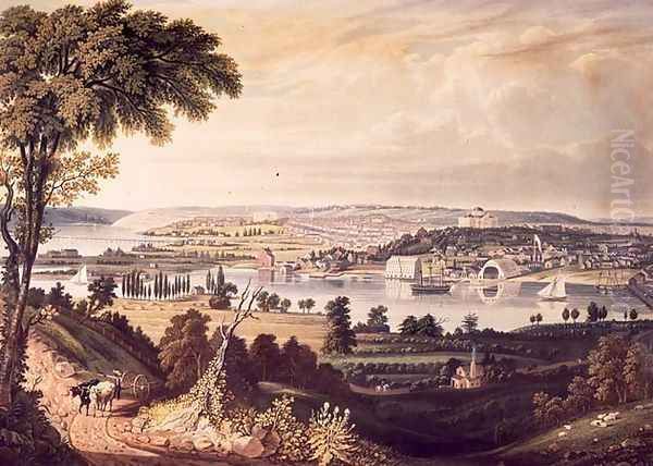 The City of Washington from beyond the Navy Yard c.1824 Oil Painting by George Cooke