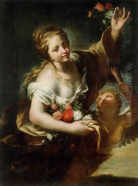 Aurora (The Dawn) c. 1678 Oil Painting by Giovanni Andrea Carlone