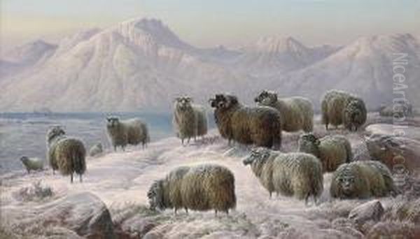 Winter Evening In The West Highlands Oil Painting by Charles Jones