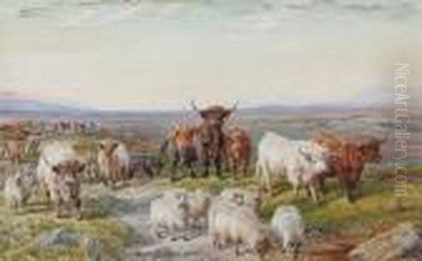 Driving Home The Herd Oil Painting by Charles Jones