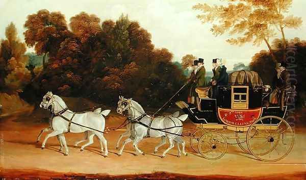 The Wellington Coach' (The Newcastle-York-London Mail), c.1818 Oil Painting by John Cordrey