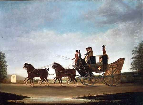 London to Oxford Coach Oil Painting by John Cordrey