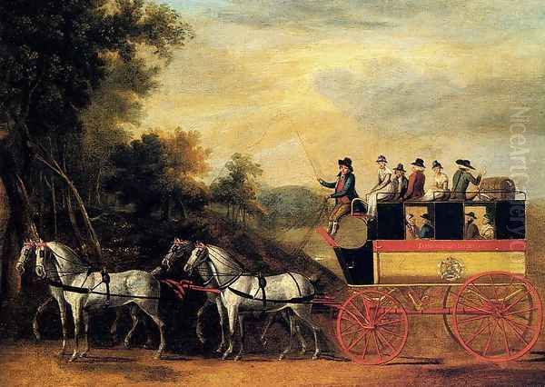 The London and Taunton Omnibus on the Open Road Oil Painting by John Cordrey