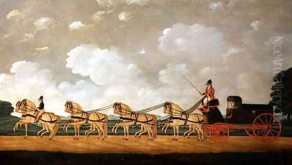 His Majesty's Forgon with a Team of Eight Roans on the Road, 1812 Oil Painting by John Cordrey