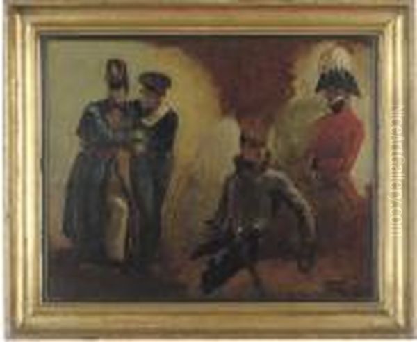 Studies Of Waterloo Oil Painting by George Jones